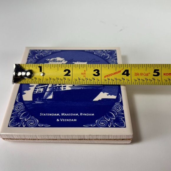 Holland America Line Cruise Ships Ceramic Tiles Souvenir Coasters Lot of 2 - Picture 9 of 9